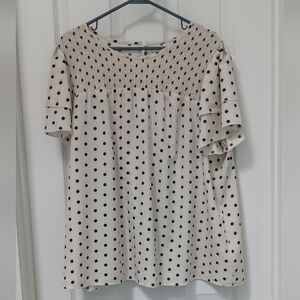 Polka Dot Cream/Black Blouse